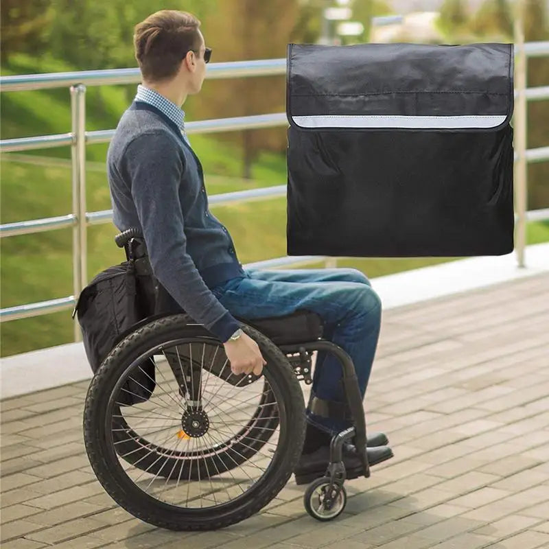 Wheelchair Backpack Bag Adjustable Shoulder Strap Large Capacity Wheel Chair And Walker Accessories Side Storage Bags