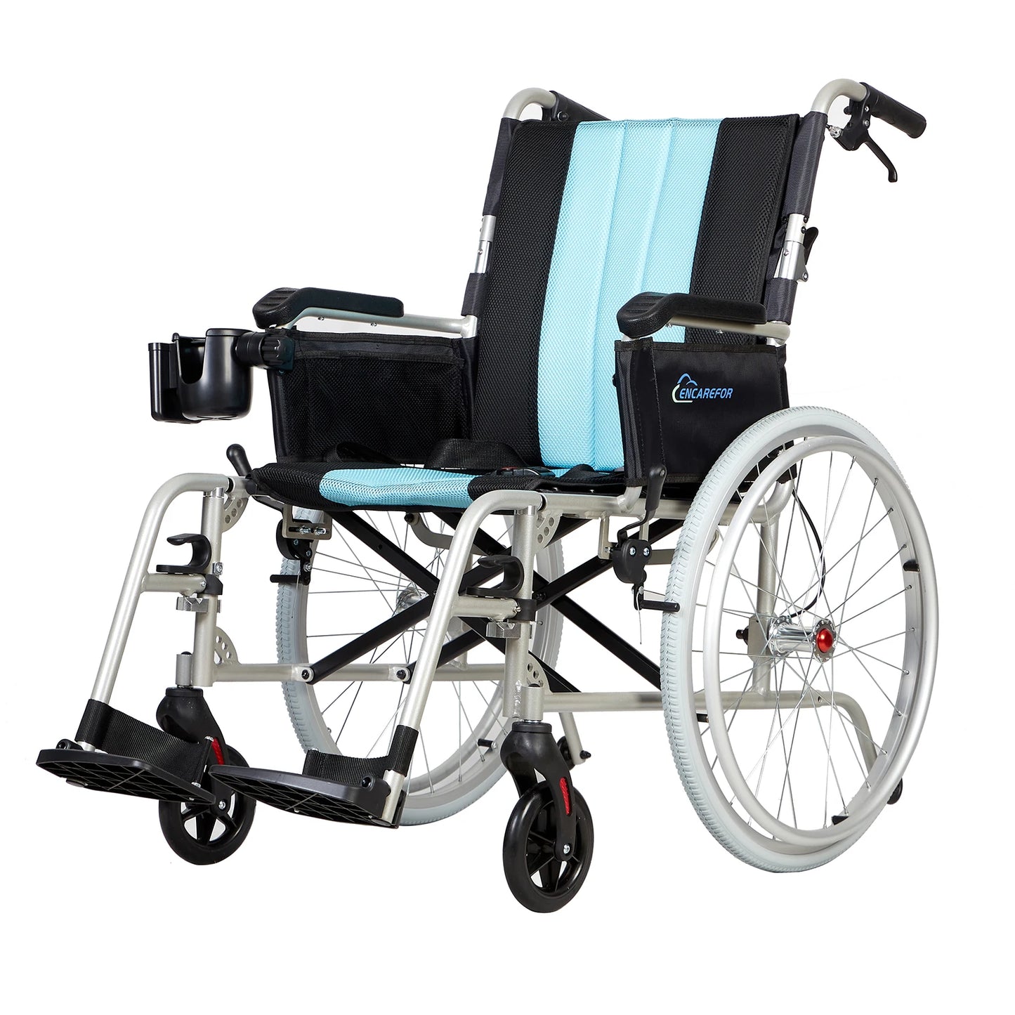 5.8KG Magnesium Ultra Lightweight Wheelchair, 20" Wide Seat Wheelchair for Adults, Foldable Portable Self-propelled Wheelchair