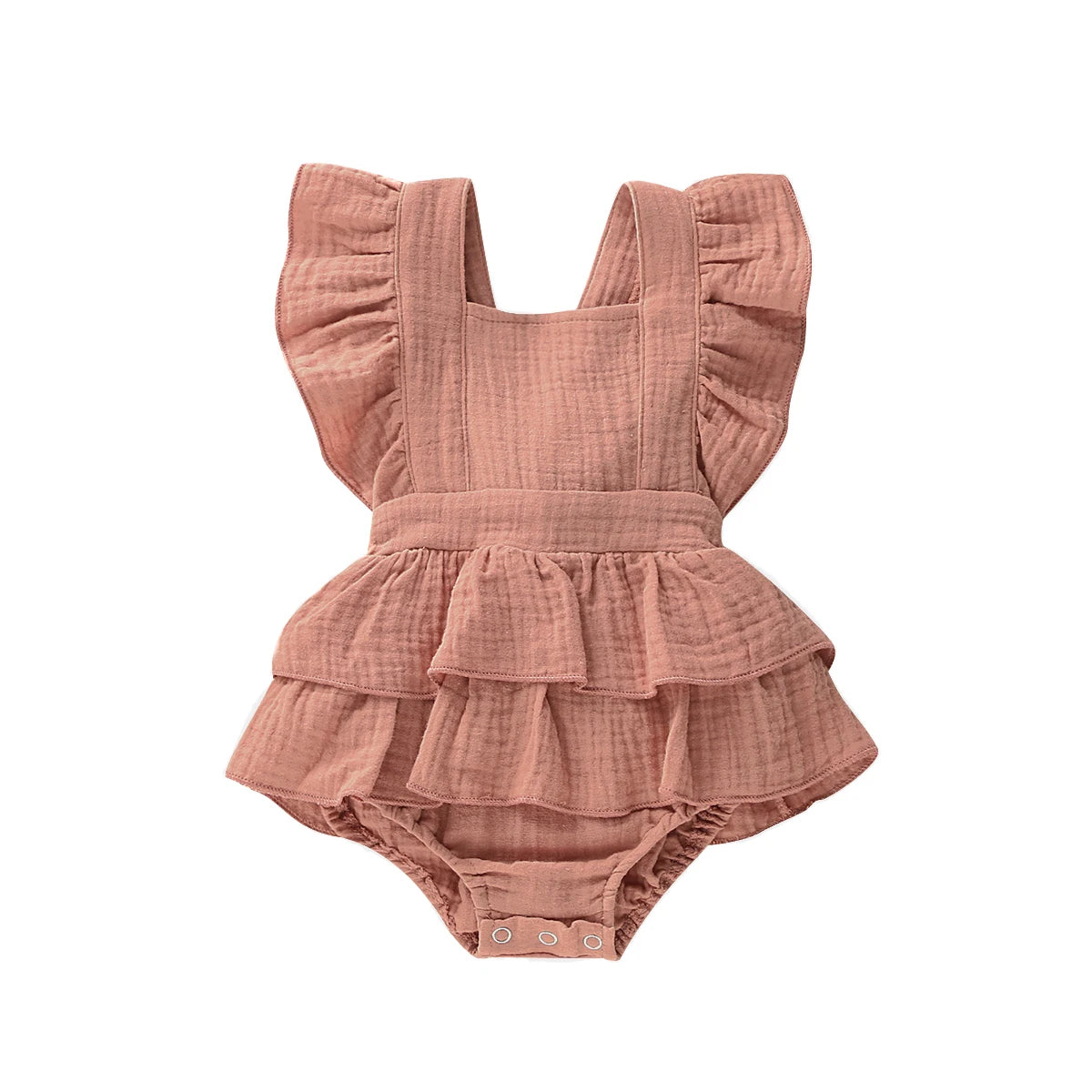 Citgeett Summer Solid 0-24M Newborn Baby Girl Clothes Ruffle Cotton Romper Sleeveless Jumpsuit Outfit Sunsuit