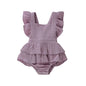 Citgeett Summer Solid 0-24M Newborn Baby Girl Clothes Ruffle Cotton Romper Sleeveless Jumpsuit Outfit Sunsuit