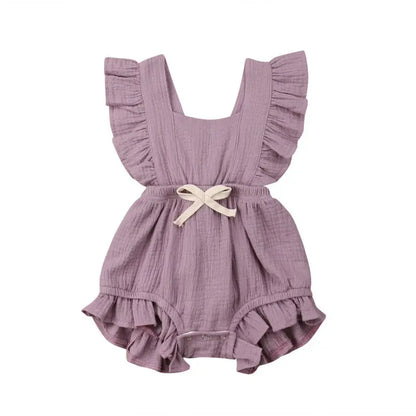 Citgeett sUMMER Newborn Baby Girls Ruffle Solid Color Bodysuit Jumpsuit Outfits Summer Casual Clothing Sunsuit