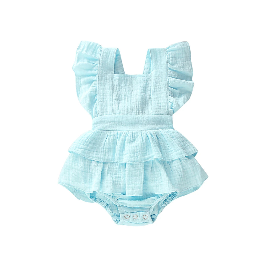 Citgeett Summer Solid 0-24M Newborn Baby Girl Clothes Ruffle Cotton Romper Sleeveless Jumpsuit Outfit Sunsuit