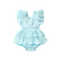 Citgeett Summer Solid 0-24M Newborn Baby Girl Clothes Ruffle Cotton Romper Sleeveless Jumpsuit Outfit Sunsuit