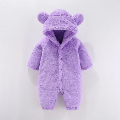 0-12M Newborn Baby Rompers Autumn Winter Warm Fleece Baby Boys Girl Costume Baby Girls Clothing Animal Overall Baby Jumpsuits