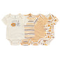 Kiddiezoom Fashion Cartoon 4-piece Summer 100% Cotton Boys and Girls jumpsuit Newborn jumpsuit set