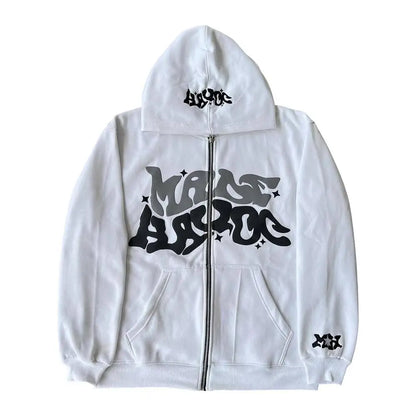 Ladies Hoodies Zip Front Hip-Hop Long Sleeve For Men Women Women Hip-Hop Long Sleeve Graffiti Street Fashion Casual 3D Printed