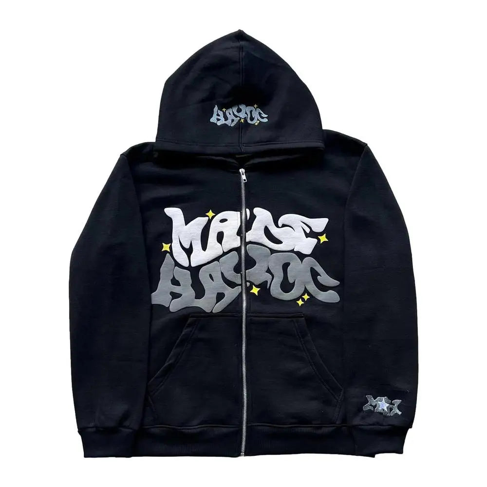 Ladies Hoodies Zip Front Hip-Hop Long Sleeve For Men Women Women Hip-Hop Long Sleeve Graffiti Street Fashion Casual 3D Printed