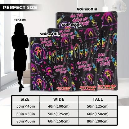 Halloween Horror Movie Blanket,Halloween Small Blanket,Soft Flannel Bed Blanket Living Room Sofa Bedroom Decoration Gift