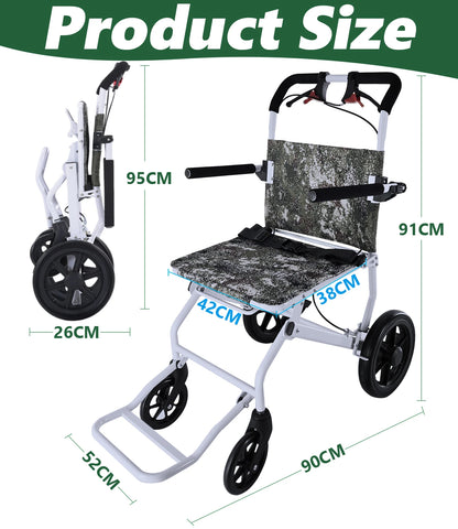 Manual Wheelchair Lightweight Ultralight Folding Transport Durable Wheelchair for Adults Seniors Airline Approved Folding Transp