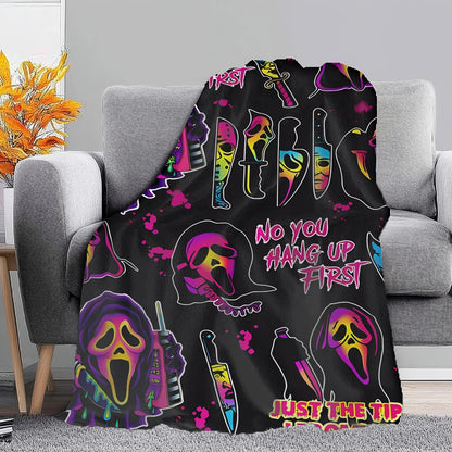 Halloween Horror Movie Blanket,Halloween Small Blanket,Soft Flannel Bed Blanket Living Room Sofa Bedroom Decoration Gift