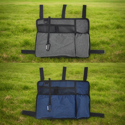 Walker Bag with Cup Holder Wheelchair Side Bag Waterproof Armrest Side Storage Bag for Adult Folding Walkers