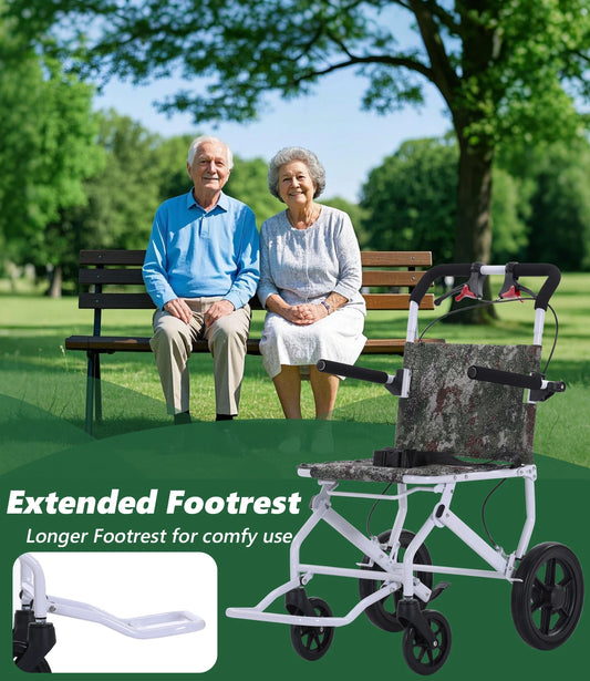 Manual Wheelchair Lightweight Ultralight Folding Transport Durable Wheelchair for Adults Seniors Airline Approved Folding Transp